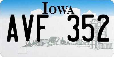 IA license plate AVF352