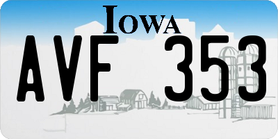 IA license plate AVF353