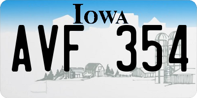 IA license plate AVF354