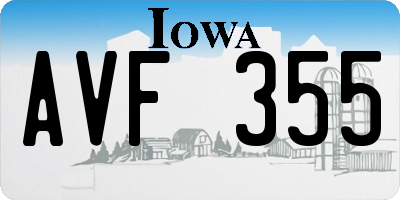IA license plate AVF355