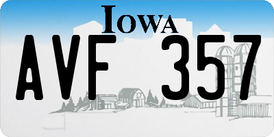 IA license plate AVF357