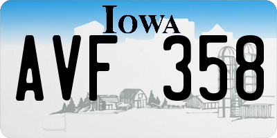 IA license plate AVF358