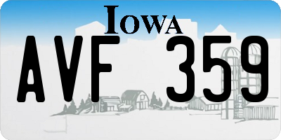 IA license plate AVF359