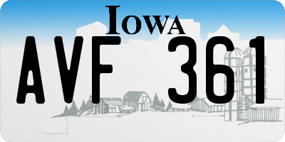 IA license plate AVF361