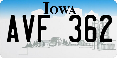 IA license plate AVF362