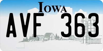 IA license plate AVF363