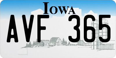 IA license plate AVF365