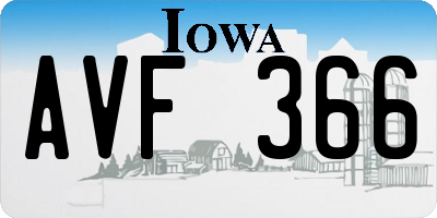 IA license plate AVF366