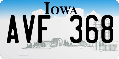 IA license plate AVF368