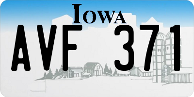IA license plate AVF371