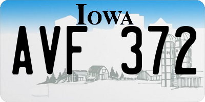IA license plate AVF372