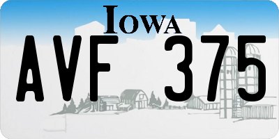 IA license plate AVF375