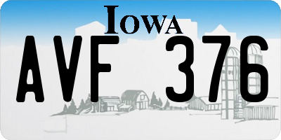 IA license plate AVF376