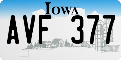 IA license plate AVF377