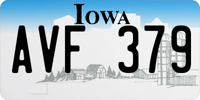 IA license plate AVF379