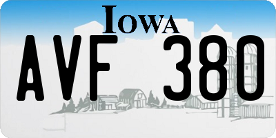 IA license plate AVF380