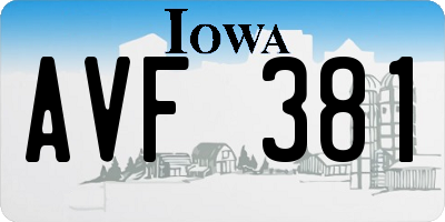 IA license plate AVF381