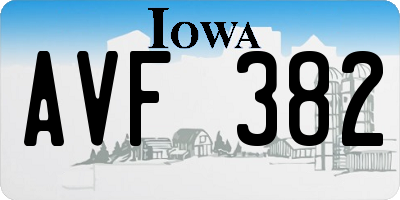 IA license plate AVF382