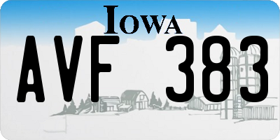 IA license plate AVF383