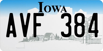IA license plate AVF384