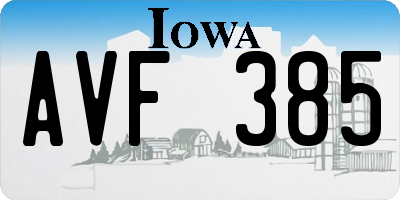 IA license plate AVF385