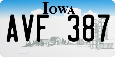 IA license plate AVF387