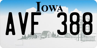 IA license plate AVF388