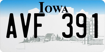 IA license plate AVF391