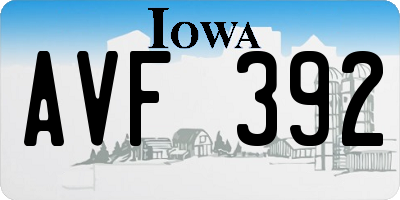 IA license plate AVF392
