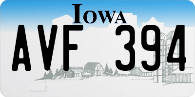 IA license plate AVF394