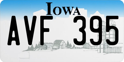 IA license plate AVF395
