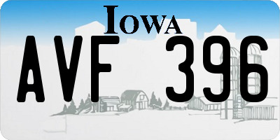 IA license plate AVF396