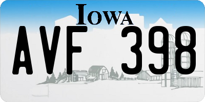 IA license plate AVF398