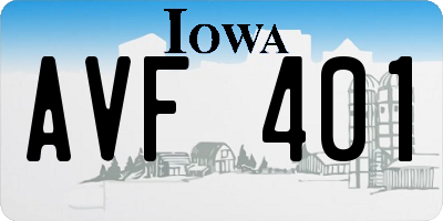 IA license plate AVF401
