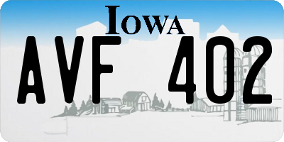 IA license plate AVF402