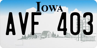 IA license plate AVF403