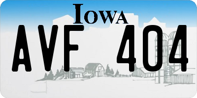IA license plate AVF404
