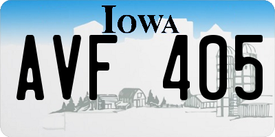 IA license plate AVF405