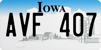IA license plate AVF407