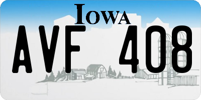IA license plate AVF408