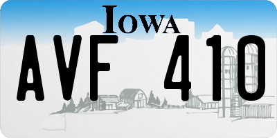 IA license plate AVF410