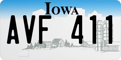 IA license plate AVF411