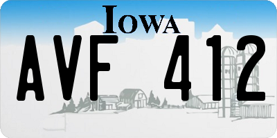 IA license plate AVF412