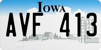 IA license plate AVF413