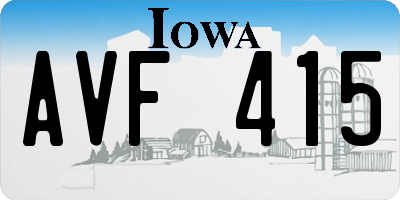 IA license plate AVF415
