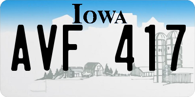 IA license plate AVF417