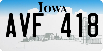 IA license plate AVF418