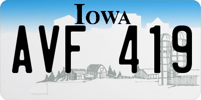 IA license plate AVF419