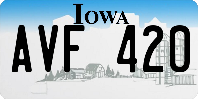 IA license plate AVF420