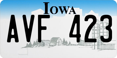 IA license plate AVF423